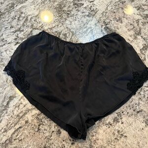 Black silk shorts
